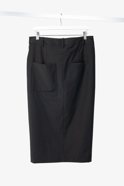 Tibi Black Tropical Wool Wrap Trouser Skirt
