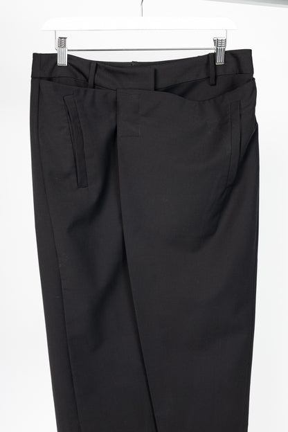 Tibi Black Tropical Wool Wrap Trouser Skirt