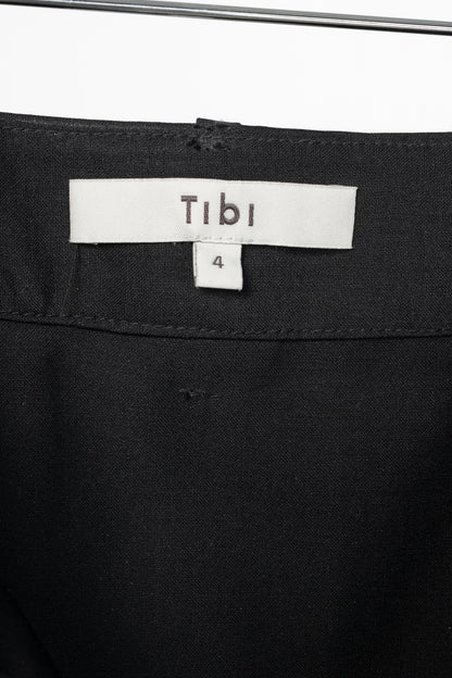 Tibi Black Tropical Wool Wrap Trouser Skirt