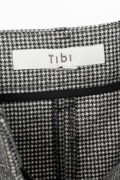 Tibi Black & Ivory Baby Houndstooth Slouch Skirt