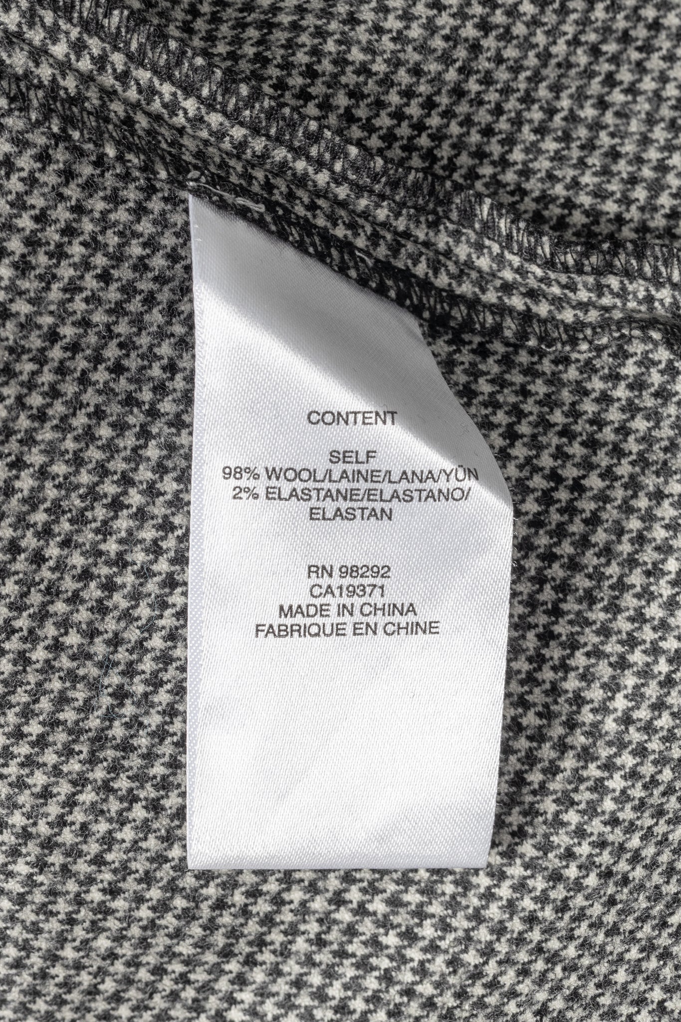 Tibi Black & Ivory Baby Houndstooth Slouch Skirt