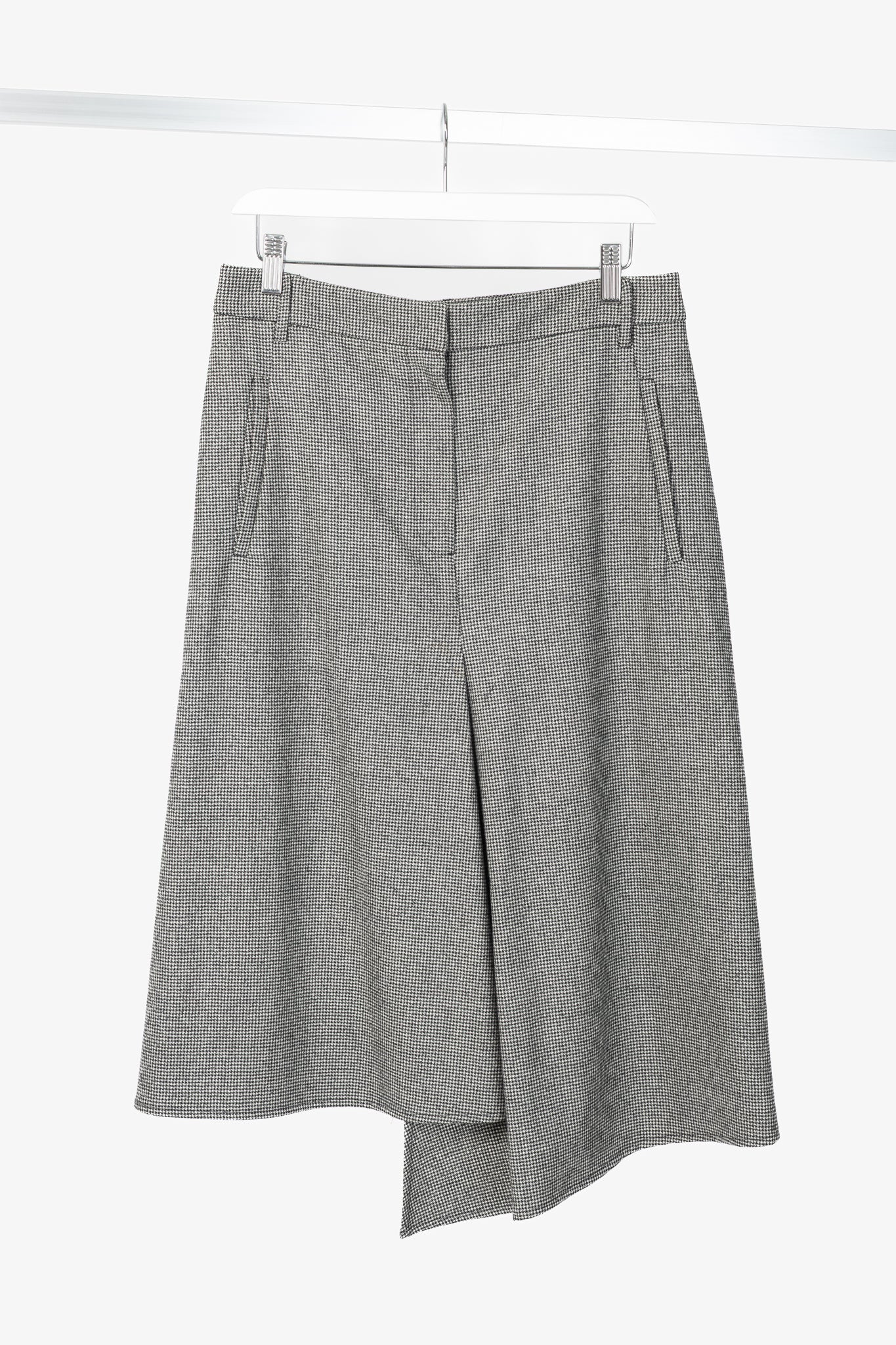 Tibi Black & Ivory Baby Houndstooth Slouch Skirt