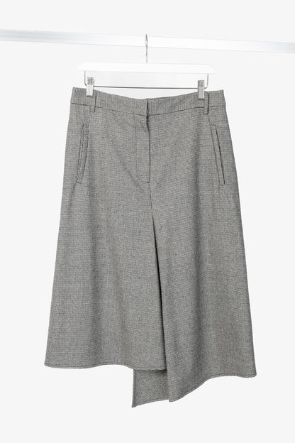 Tibi Black & Ivory Baby Houndstooth Slouch Skirt