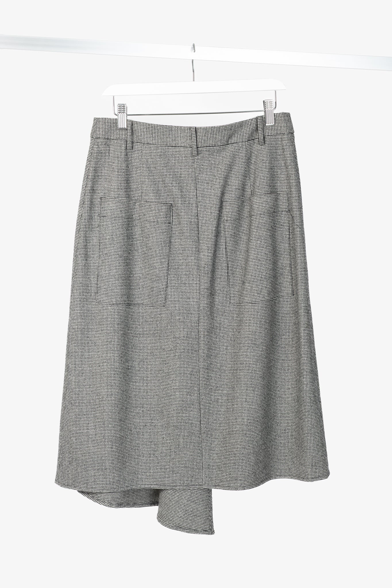 Tibi Black & Ivory Baby Houndstooth Slouch Skirt