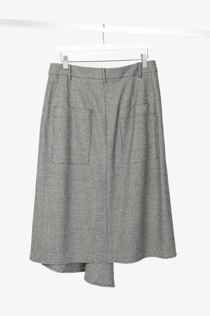 Tibi Black & Ivory Baby Houndstooth Slouch Skirt