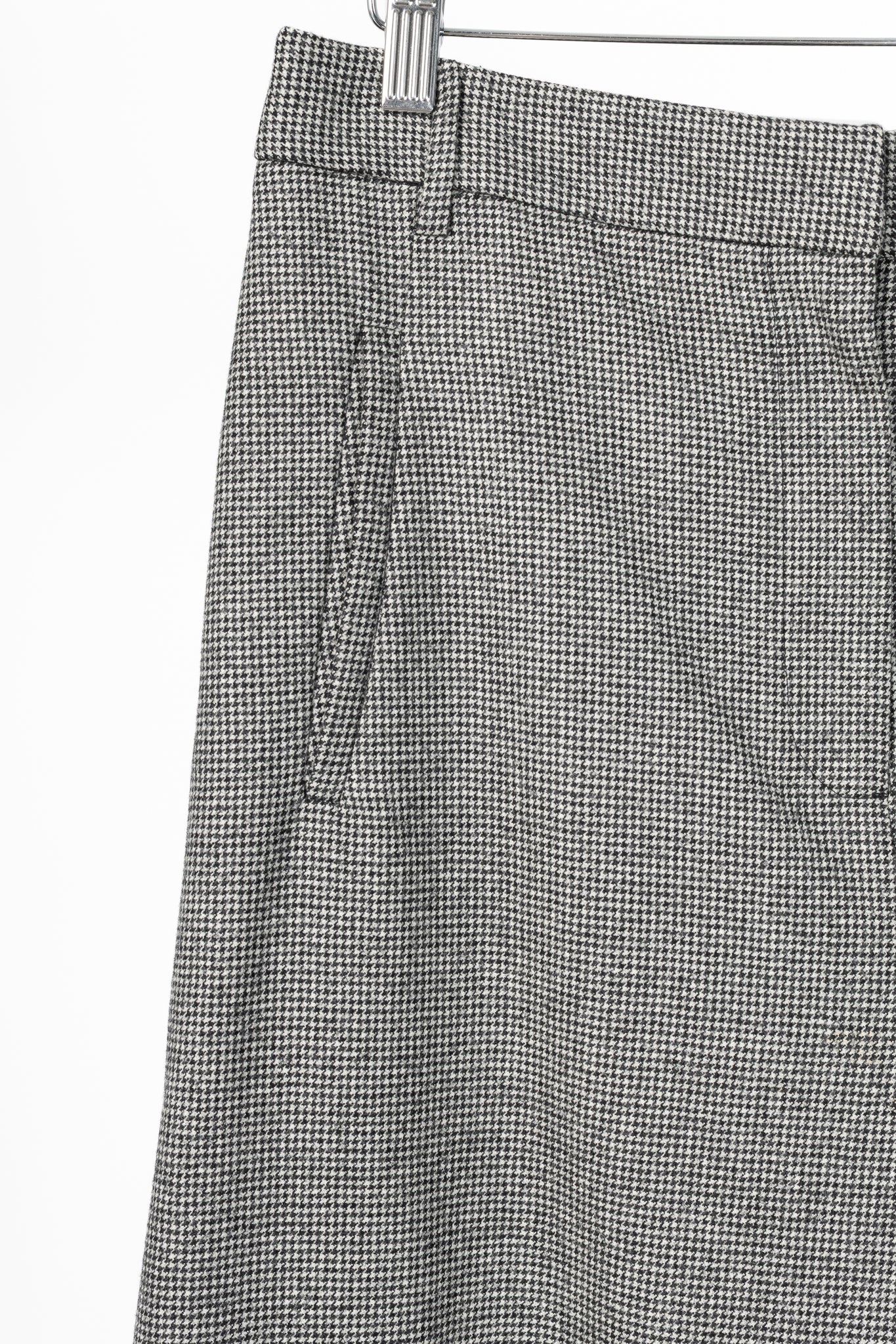 Tibi Black & Ivory Baby Houndstooth Slouch Skirt