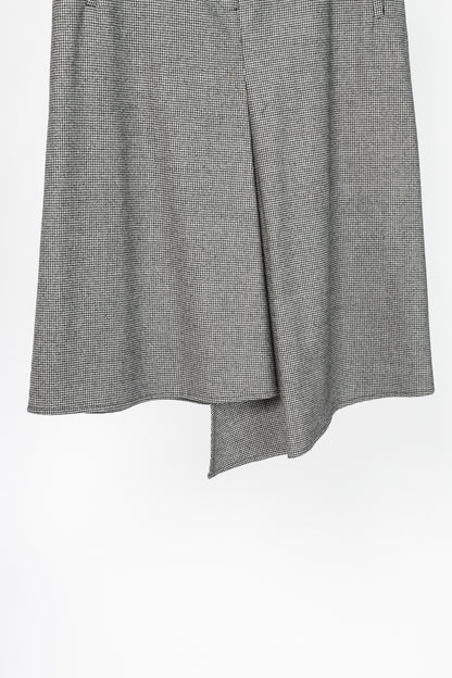Tibi Black & Ivory Baby Houndstooth Slouch Skirt