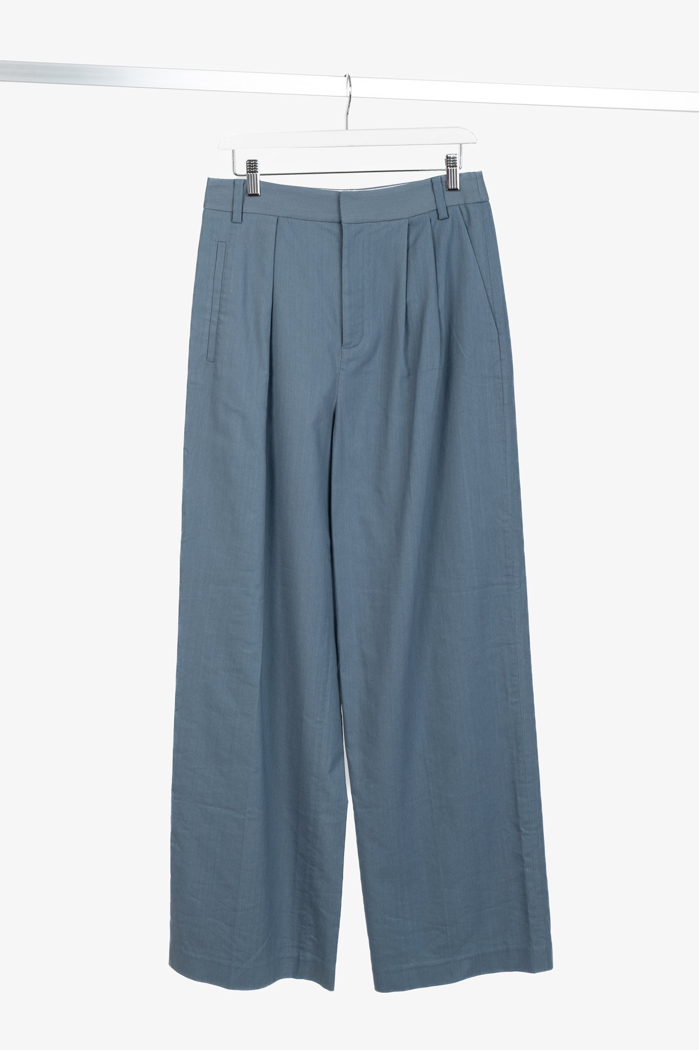 Tibi Stella Blue Grey Fluid Suiting Pant