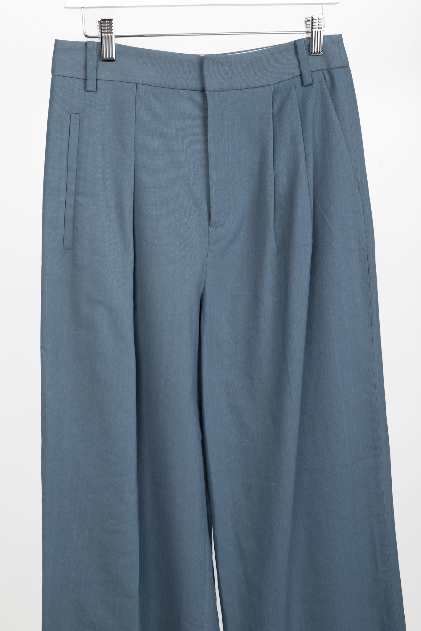Tibi Stella Blue Grey Fluid Suiting Pant