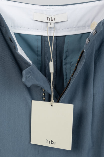 Tibi Stella Blue Grey Fluid Suiting Pant