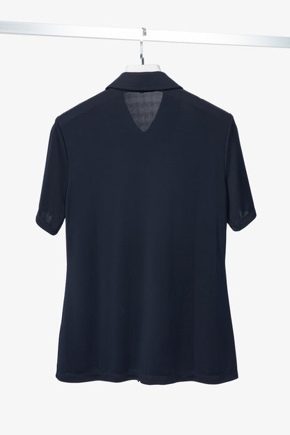 Tibi Navy Harlow Jersey Slim Short Sleeve Shirt