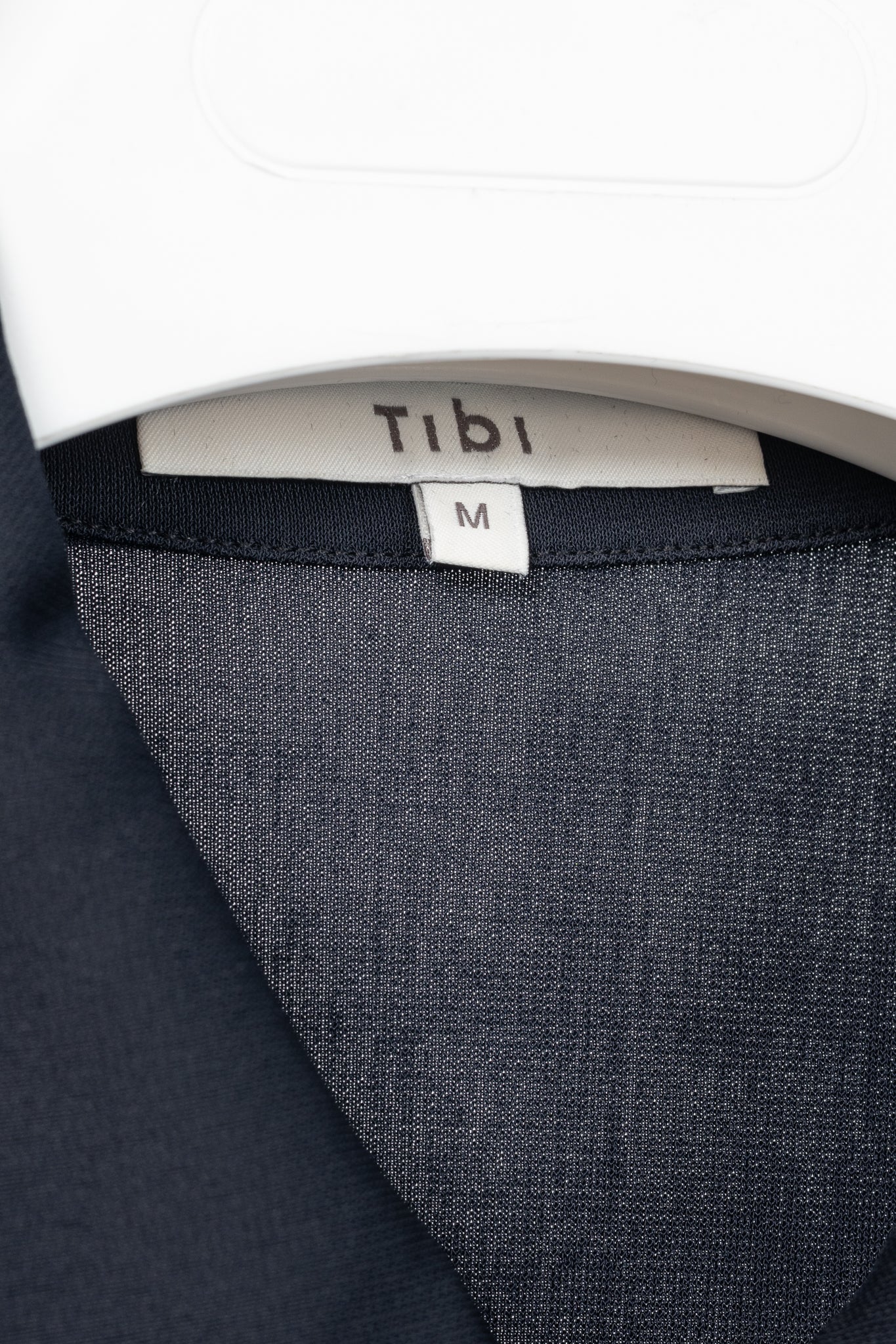Tibi Navy Harlow Jersey Slim Short Sleeve Shirt