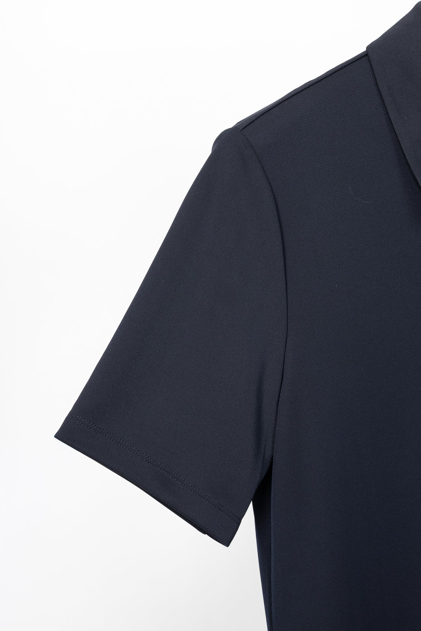 Tibi Navy Harlow Jersey Slim Short Sleeve Shirt