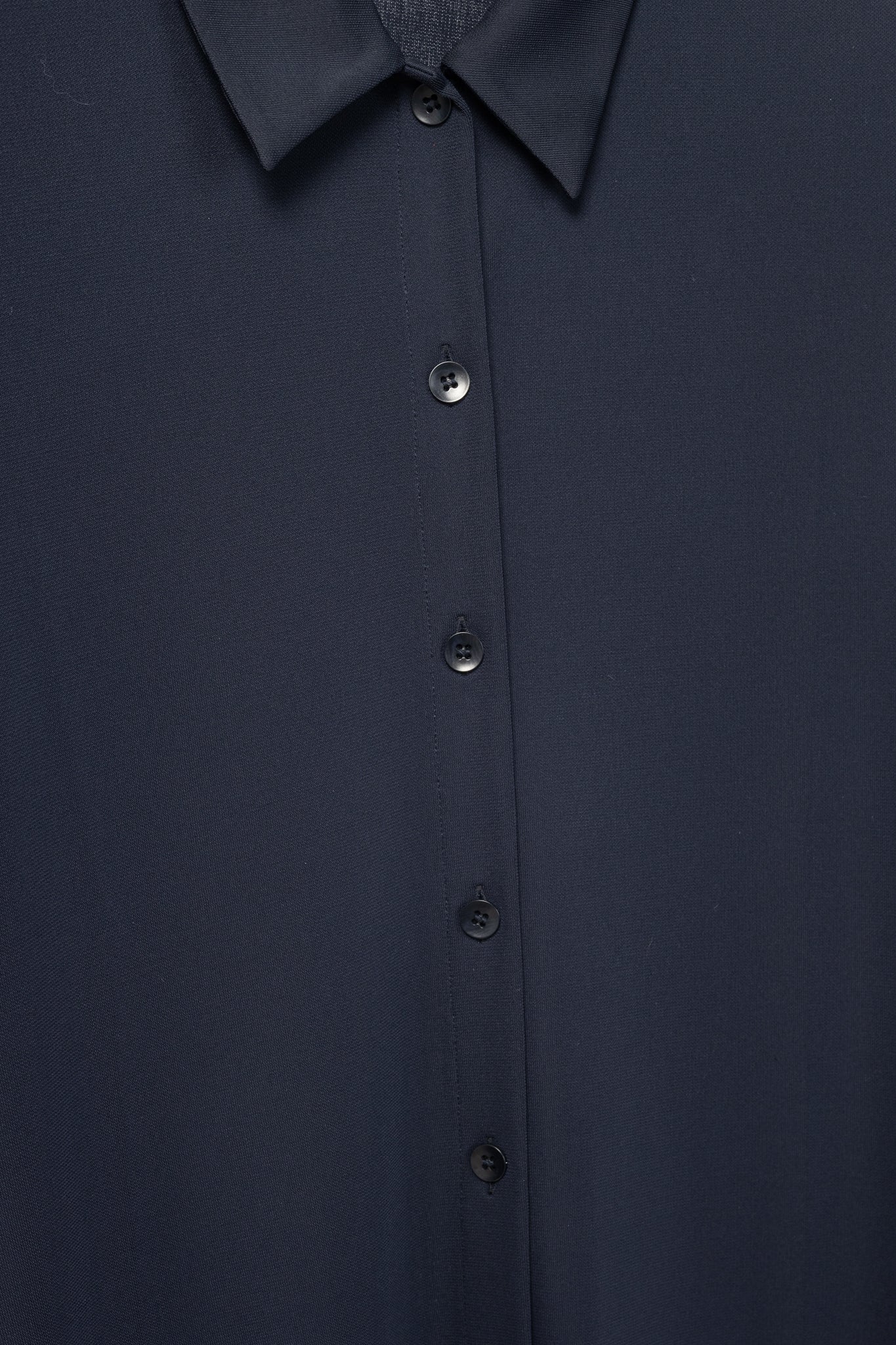 Tibi Navy Harlow Jersey Slim Short Sleeve Shirt