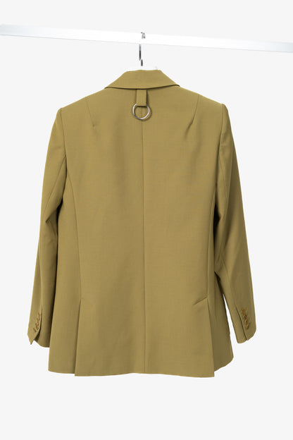Tibi Max Dark Hazel Tropical-Wool Blazer
