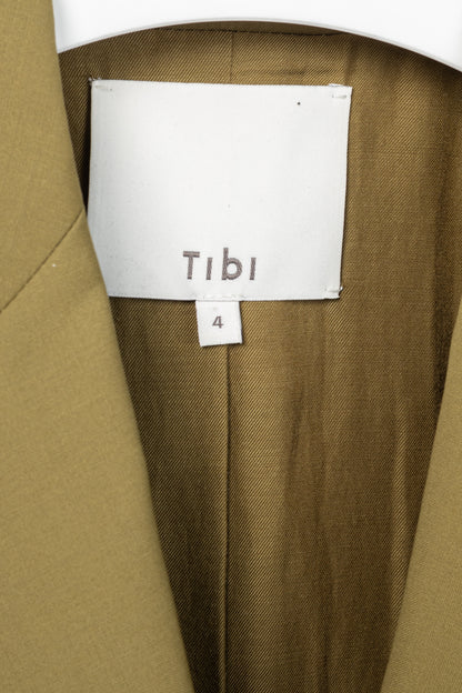 Tibi Max Dark Hazel Tropical-Wool Blazer