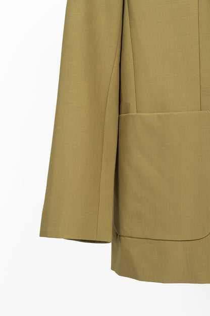 Tibi Max Dark Hazel Tropical-Wool Blazer