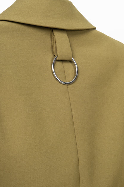 Tibi Max Dark Hazel Tropical-Wool Blazer