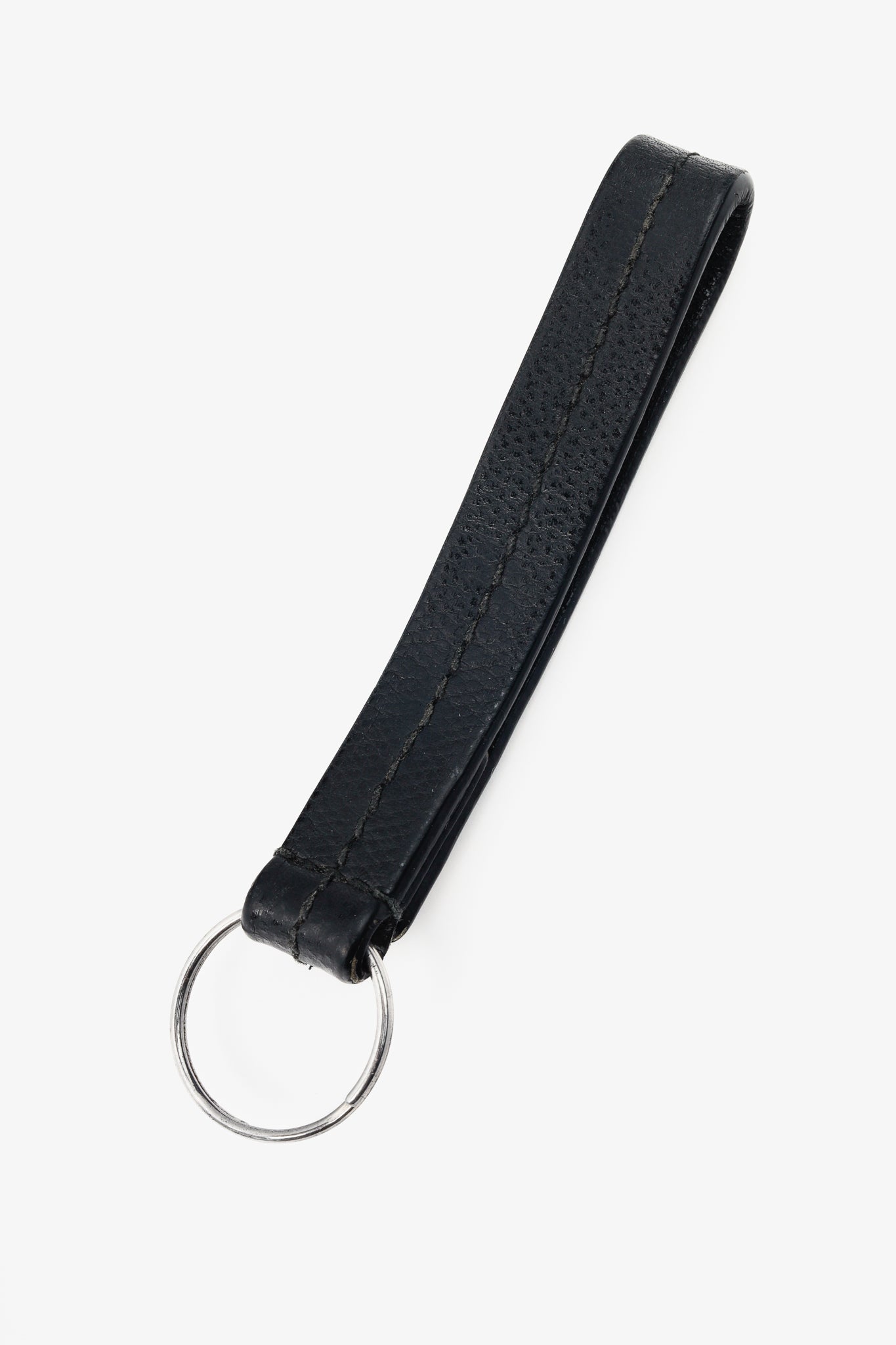 Tiffany & Co. Black Leather Snap Loop Keychain