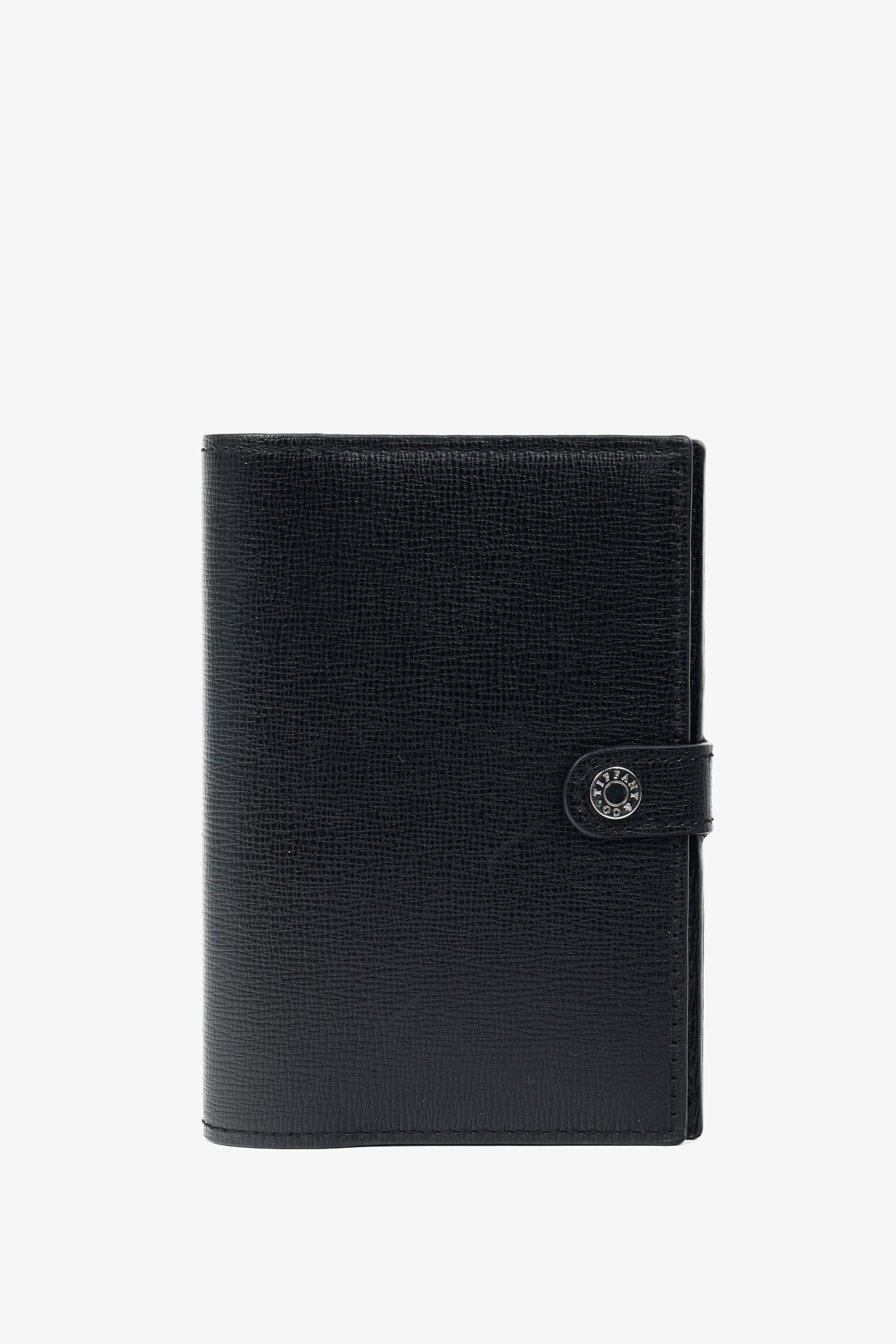Tiffany & Co. Black Grained-Leather Snap-Closure Passport Cover