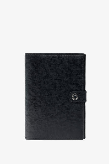 Tiffany & Co. Black Grained-Leather Snap-Closure Passport Cover