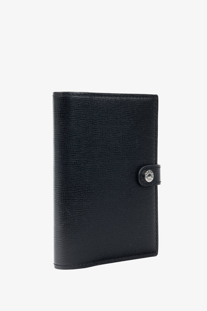Tiffany & Co. Black Grained-Leather Snap-Closure Passport Cover