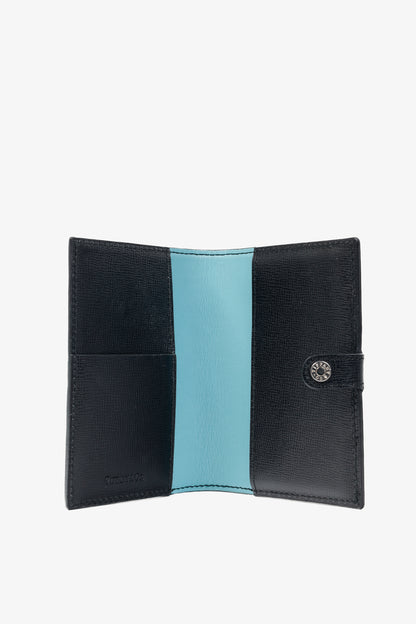 Tiffany & Co. Black Grained-Leather Snap-Closure Passport Cover