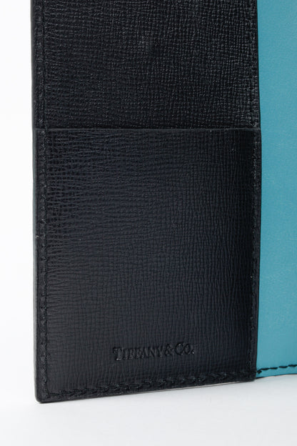 Tiffany & Co. Black Grained-Leather Snap-Closure Passport Cover