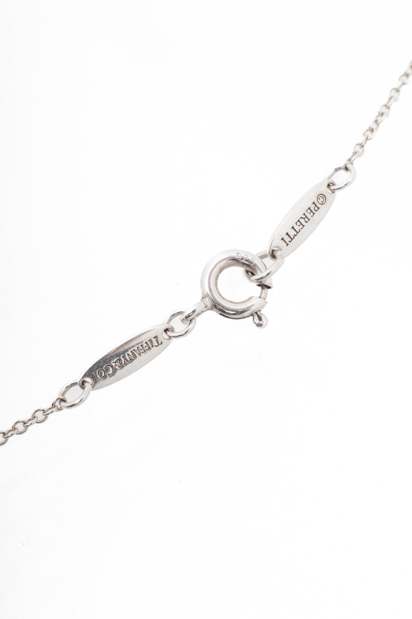 Tiffany & Co. Elsa Peretti Alphabet Letter A Pendant 925 Sterling Silver Necklace