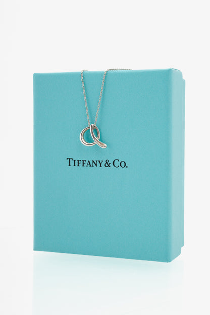 Tiffany & Co. Elsa Peretti Alphabet Letter A Pendant 925 Sterling Silver Necklace