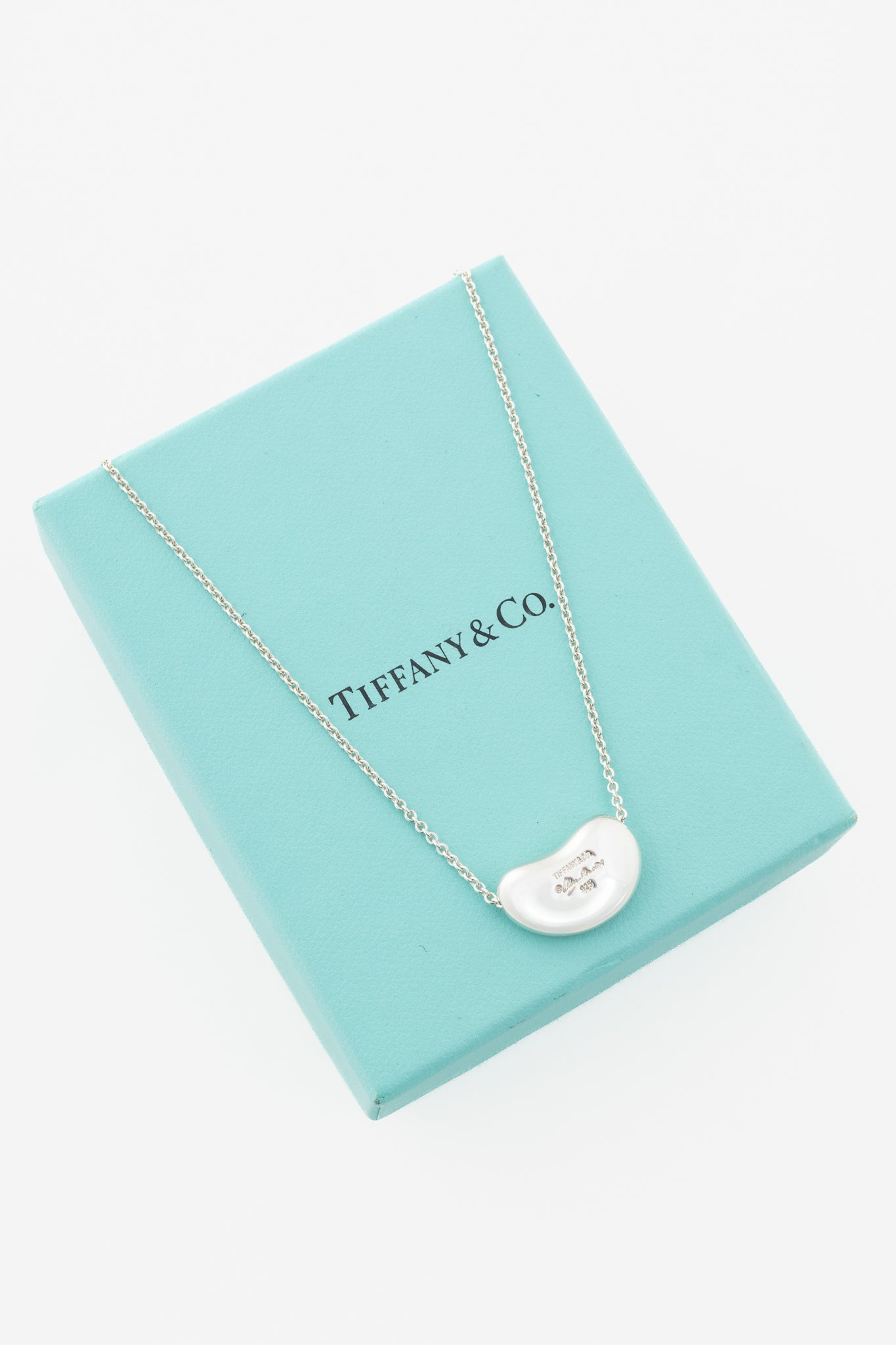 Tiffany & Co. Elsa Peretti 20mm Bean Design Sterling Silver Pendant Necklace
