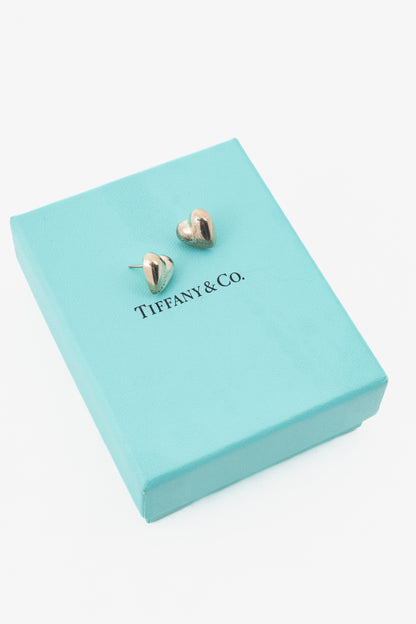Tiffany & Co. Sterling Silver Heart Stud Earrings