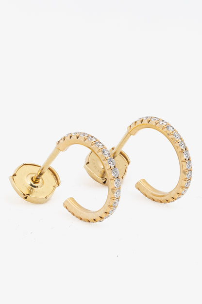 Tiffany & Co. Metro 18k Gold & Diamond Hoop Earrings