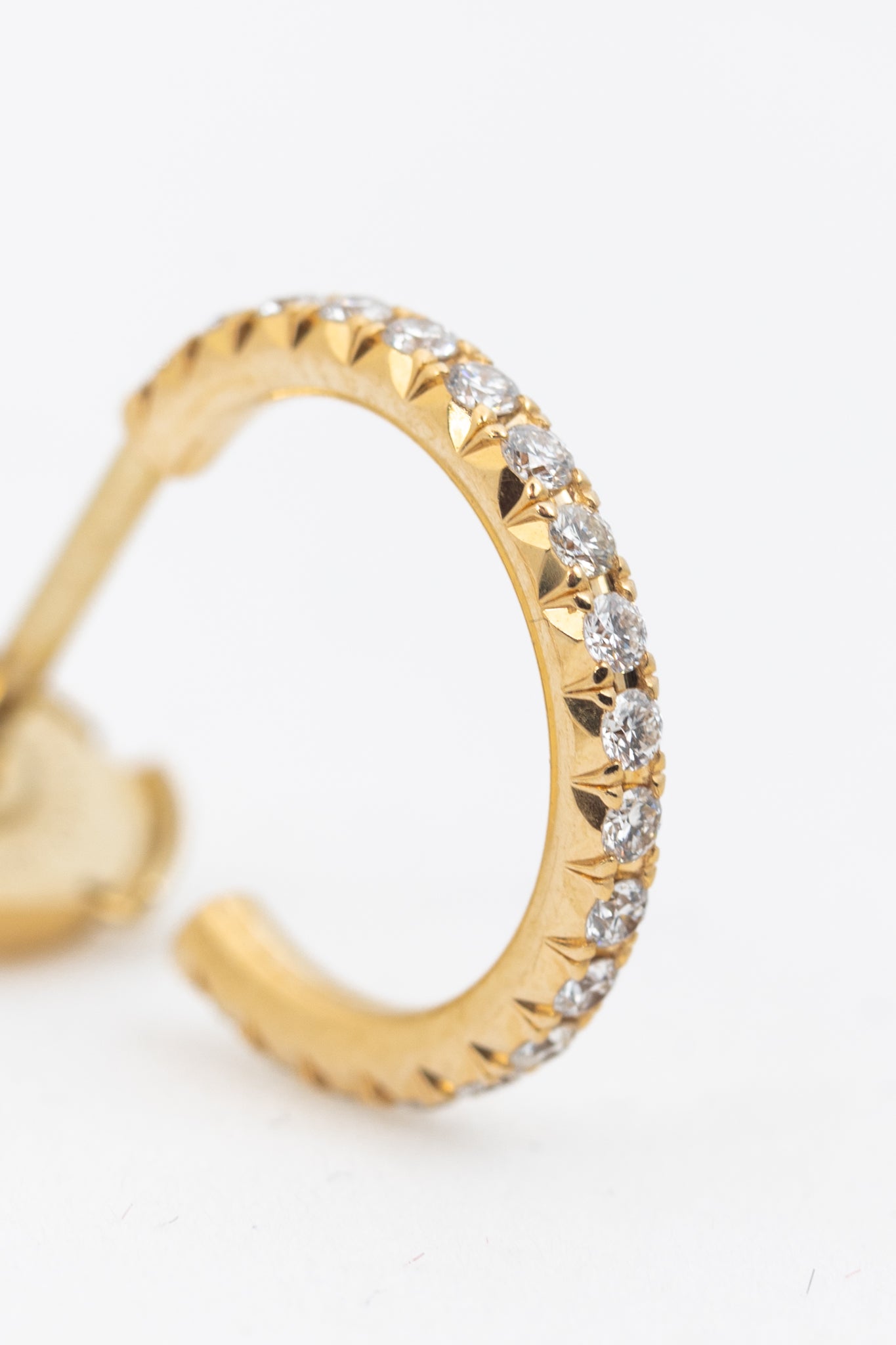 Tiffany & Co. Metro 18k Gold & Diamond Hoop Earrings