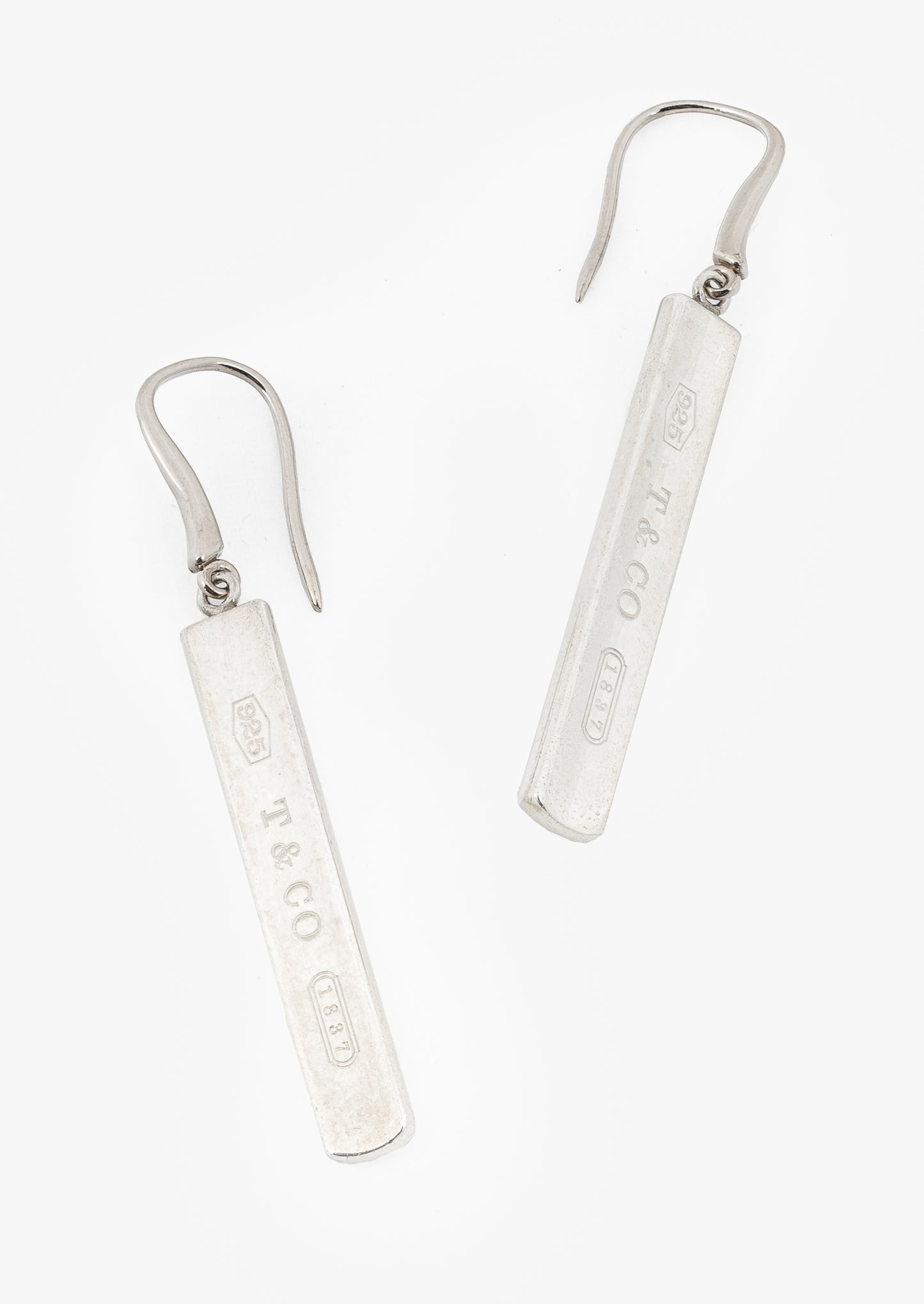 Tiffany & Co. 1837 Sterling Silver Bar Drop Earrings