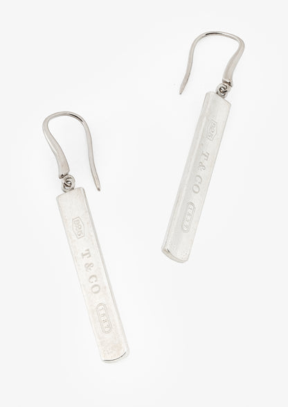 Tiffany & Co. 1837 Sterling Silver Bar Drop Earrings