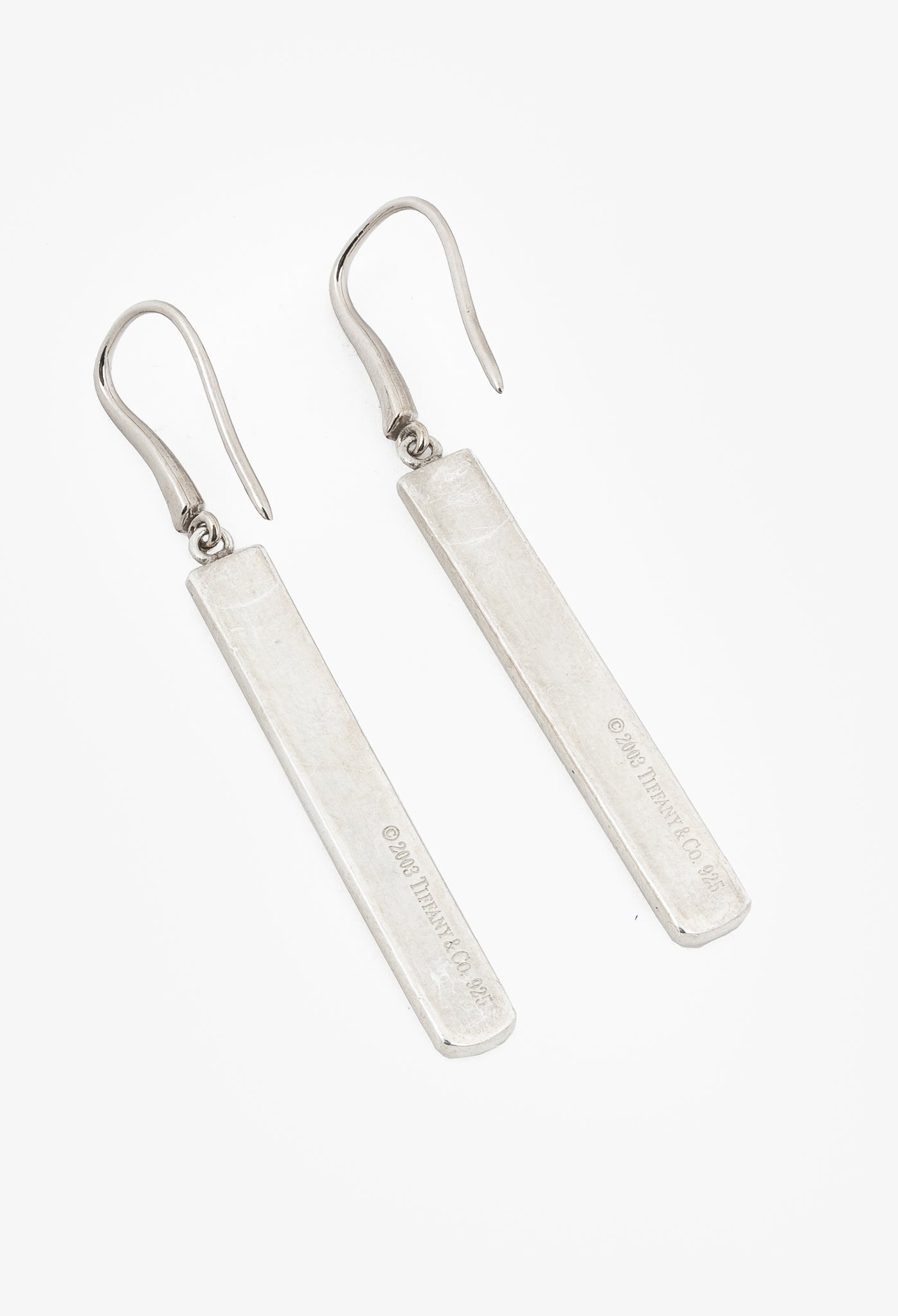 Tiffany & Co. 1837 Sterling Silver Bar Drop Earrings