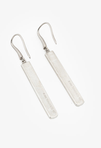 Tiffany & Co. 1837 Sterling Silver Bar Drop Earrings