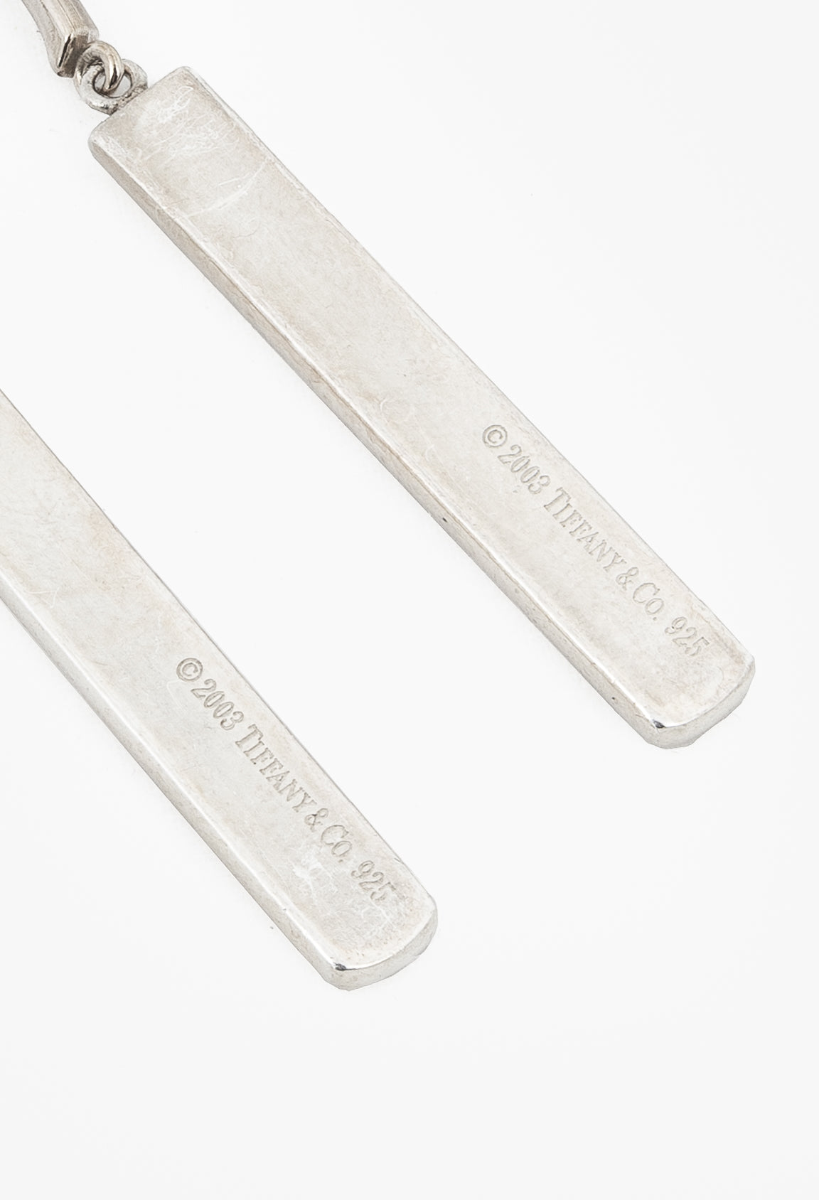 Tiffany & Co. 1837 Sterling Silver Bar Drop Earrings
