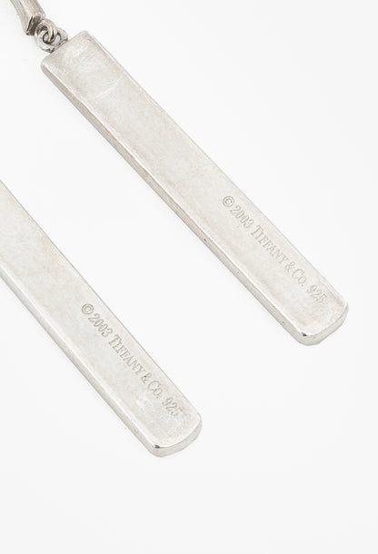 Tiffany & Co. 1837 Sterling Silver Bar Drop Earrings