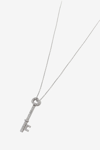 Tiffany & Co. Platinum 950 Diamond Key-Pendant Necklace