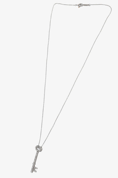 Tiffany & Co. Platinum 950 Diamond Key-Pendant Necklace