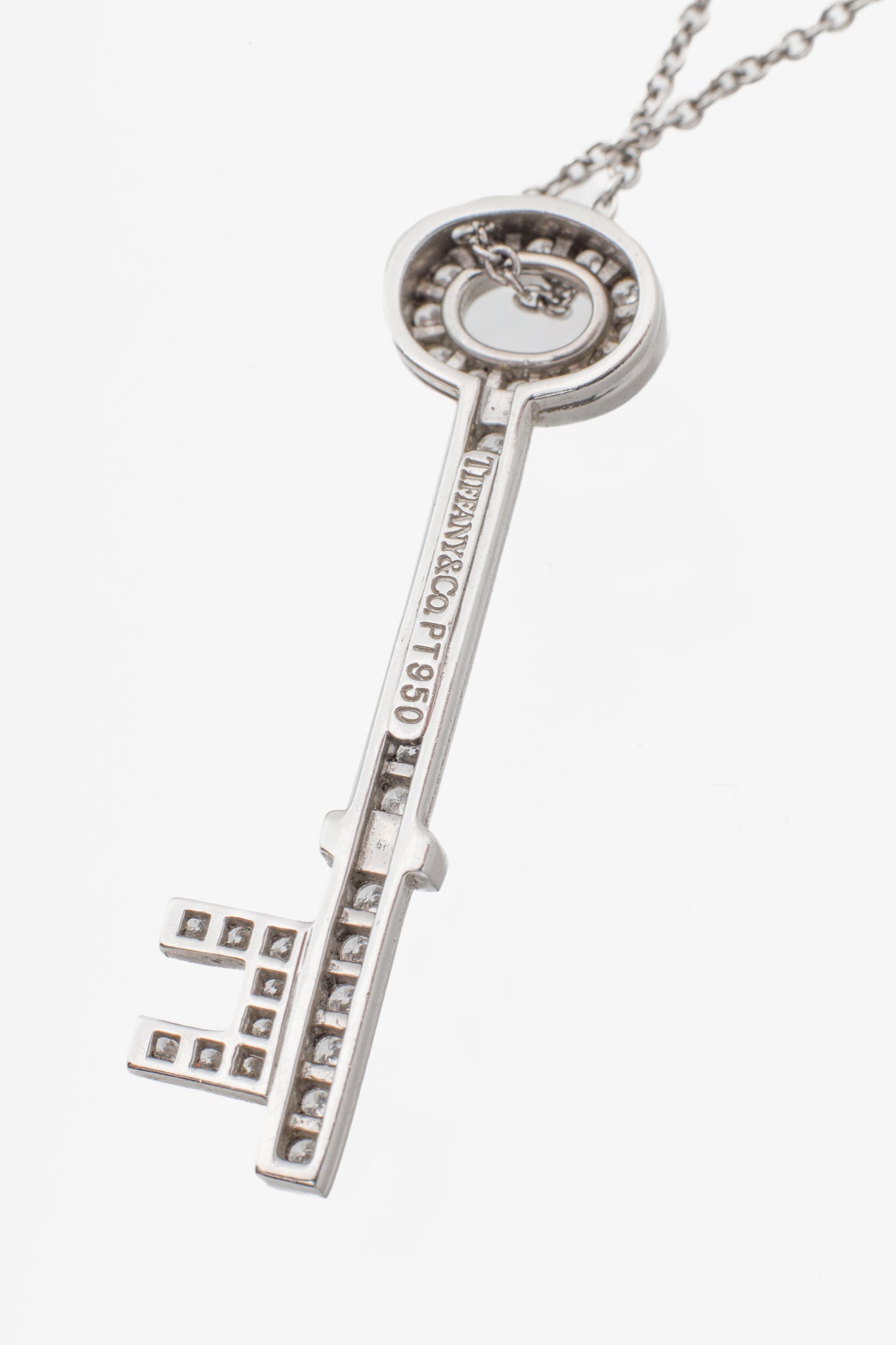 Tiffany & Co. Platinum 950 Diamond Key-Pendant Necklace