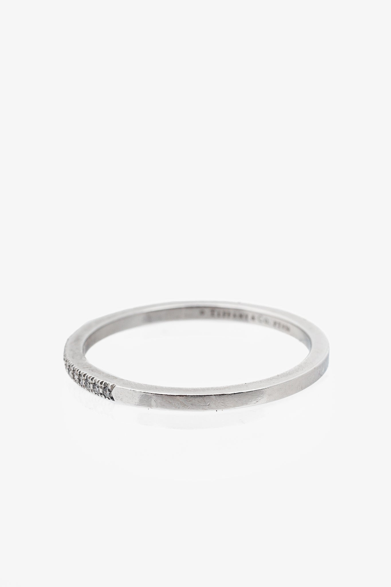 Tiffany & Co. 950 Platinum Lucida Diamond Half Circle Band