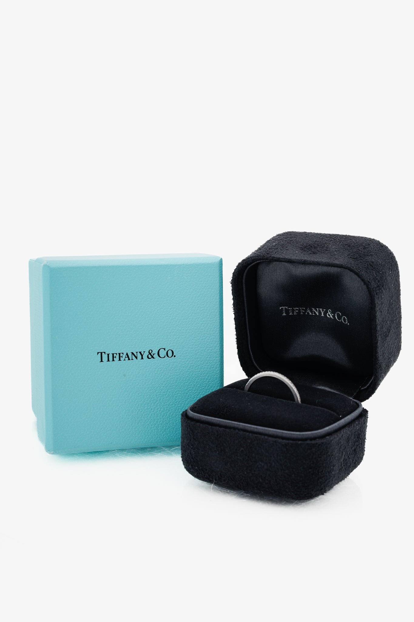 Tiffany & Co. 950 Platinum Lucida Diamond Half Circle Band