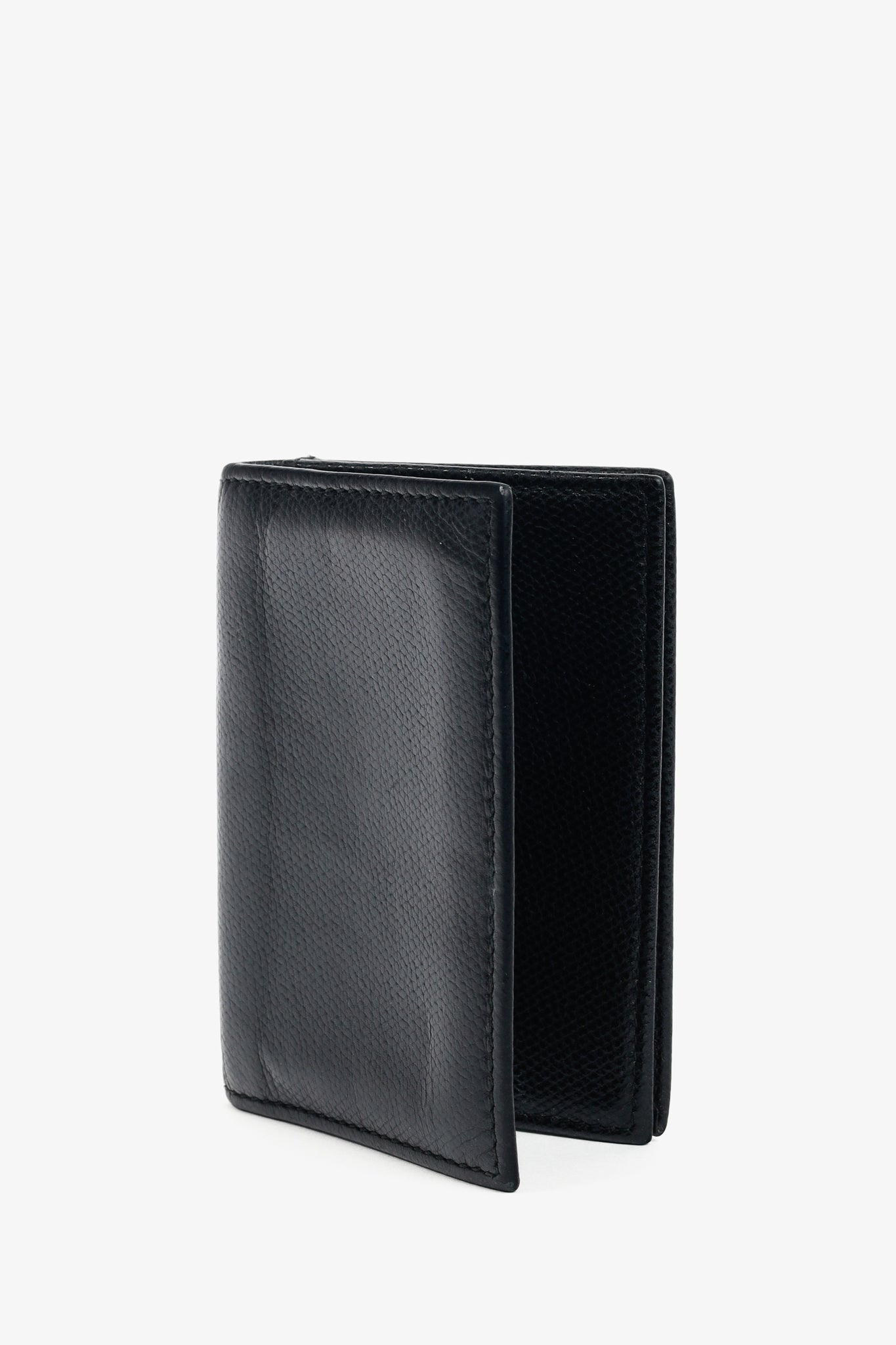 Tiffany & Co. Black Grained-Leather Bifold Card Holder