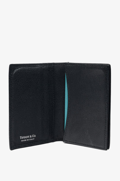 Tiffany & Co. Black Grained-Leather Bifold Card Holder