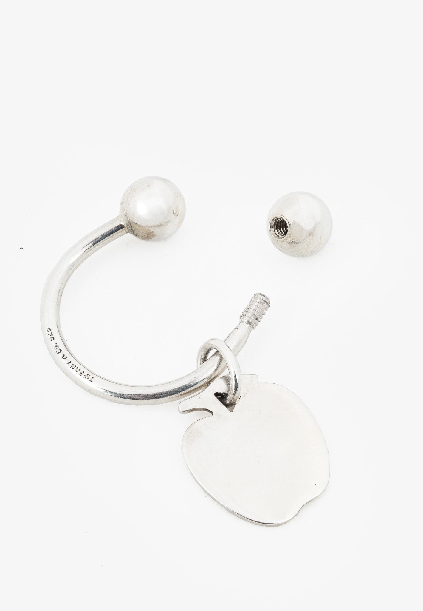 Tiffany & Co. Sterling Silver Apple Tag Key Ring