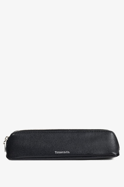 Tiffany & Co. Black Saffiano Leather Pencil Case