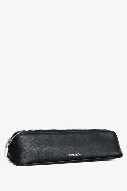Tiffany & Co. Black Saffiano Leather Pencil Case